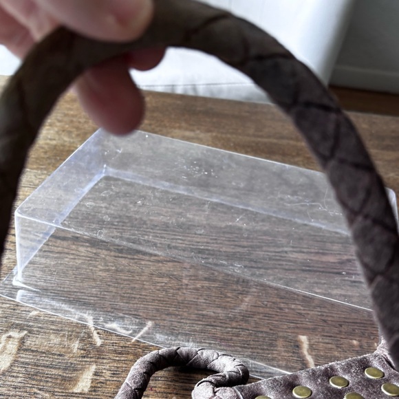 Ampersand Y2K Faux Fur Studded Shoulder Bag Brown Boho - Picture 13 of 13